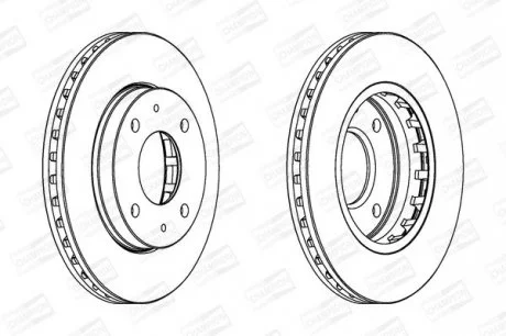 Диск гальмівний передній (кратно 2) Hyundai Elantra III (Xd) (00-06), Elantra III Saloon (Xd) (00-06) CHAMPION 562459CH