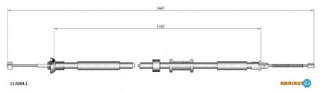 FIAT Трос ручного тормоза Panda 03- 1430 1182 прав. ADRIAUTO 11.0268.1 (фото 1)