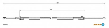 CITROEN Трос ручного тормоза прав.Xsara Picasso 00- ADRIAUTO 07.0274