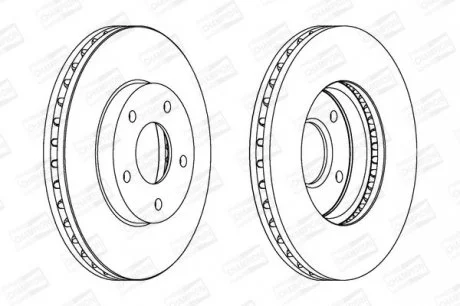 Диск гальмівний передній (кратно 2) Nissan Almera (98-06), X-Trail (01-13) CHAMPION 562441CH