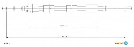 CITROEN Трос ручного тормоза лев.Xsara Picasso 00- ADRIAUTO 07.0273