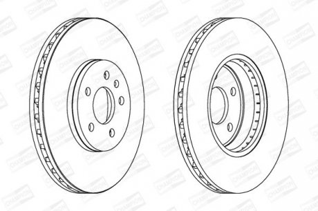 VW Диск тормозной передний (320мм) Audi A4 07-,A5. CHAMPION 562511CH