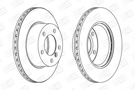 BMW Диск тормозной передний.1 E87,F20/21,2 F22 10- CHAMPION 562313CH