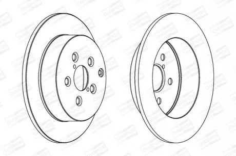 Диск гальмівний задній (кратно 2) Toyota Avensis (T25) CHAMPION 562418CH