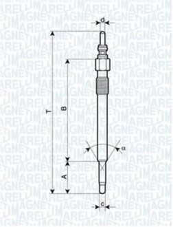 Свеча накала VW LT MKII 2.8 [062900050304] MAGNETI MARELLI UC42A (фото 1)