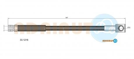 OPEL Шланг тормозной пер. пр. Ascona C,Kadett D ADRIAUTO 33.1216