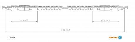 FIAT Трос ручного тормоза задн.Ducato,Jumper 94- ADRIAUTO 11.0249.1