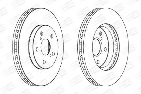 Диск тормозной передний (цена за 2шт.) Toyota Camry CHAMPION 563047CH