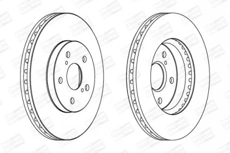Диск тормозной передний (цена за 2шт.) Toyota Camry CHAMPION 563047CH