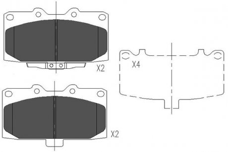 Колодки тормозные перед. Subaru Impreza 98-09 PARTS KAVO KBP-8003