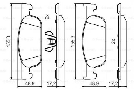 Тормозные колодки дисковые передние 0 986 495 424 BOSCH 0986495424 (фото 1)