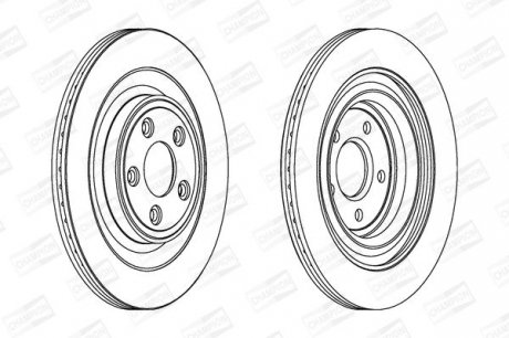 Гальмівний диск зад. S-type/XF/XJ/XK 99- 2.0-5.0 компл. 2шт CHAMPION 563027CH