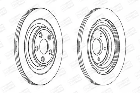 Гальмівний диск зад. S-type/XF/XJ/XK 99- 2.0-5.0 компл. 2шт CHAMPION 563027CH