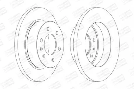 Диск гальмівний задній (кратно 2) MB Sprinter (06-)/ VW Crafter (06-) CHAMPION 569137CH