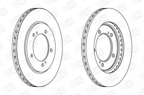 Диск тормозной передний (кратно 2шт.) Suzuki Grand Vitara CHAMPION 562445CH