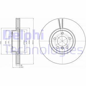 BMW Диск тормозной передн.X5 E70,X6 E71/72 07- Delphi BG9063C