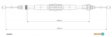 RENAULT Трос ручного тормоза Clio 05- прав. ADRIAUTO 41.0268.1