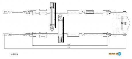 FORD Трос ручн.тормоза лев./прав. Focus 99- ADRIAUTO 13.0229.1