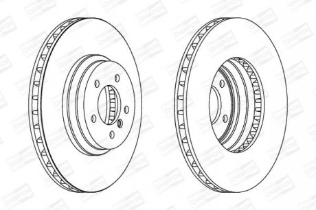 Диск тормозной передний BMW 3 (E90) 04-12, 3 Convertible (E93) 06-13 CHAMPION 562519CH-1