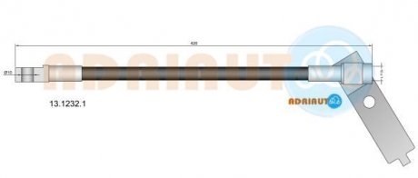 FORD Шланг тормозной пер. лев.Transit 03- ADRIAUTO 13.1232.1