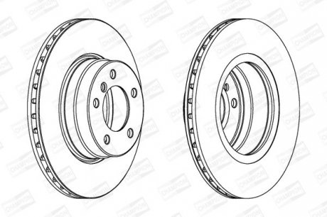 Диск тормозной передний (кратно 2шт.) BMW 5 (E39) (95-03), 5 (E60) (01-10) CHAMPION 562320CH