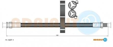 FIAT Шланг тормозной зад. лев.Ducato -02 ADRIAUTO 11.1207.1