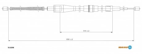 Тросик стояночного тормоза AD55.0298 ADRIAUTO 55.0298
