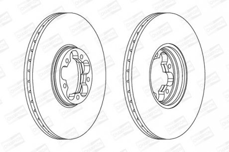 Диск тормозной передний (кратно 2шт.) Ford Transit (00-06) CHAMPION 562140CH