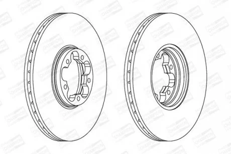 Диск тормозной передний (кратно 2шт.) Ford Transit (00-06) CHAMPION 562140CH