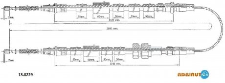 FORD Трос ручного тормоза Escort 1.6 86- ADRIAUTO 13.0229