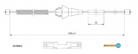 Трос зупиночних гальм ADRIAUTO 13.0240.1