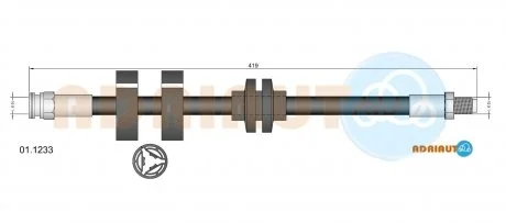 FIAT Шланг тормозной пер. ALFA 147, 156 ADRIAUTO 01.1233