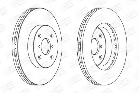 Диск тормозной передний (кратно 2шт.) Toyota Yaris (10-) CHAMPION 562421CH