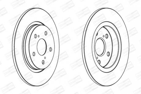 Диск тормозной задний (кратно 2шт.) Toyota Avensis (09-) CHAMPION 562659CH