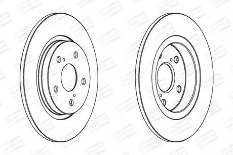 Диск гальмівний задній (кратно 2) Toyota Avensis (09-) CHAMPION 562659CH
