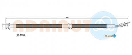 NISSAN Шланг тормозной пер. лев. Note ADRIAUTO 28.1230.1
