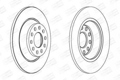 Диск тормозной задний (кратно 2шт.) AUDI A6 C6 (4F2) 04-11, A6 C6 Avant (4F5) 04 CHAMPION 562438CH