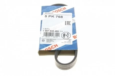 Ремінь генератора Smart Fortwo 0.8CDI 04- (5PK768) BOSCH 1987948489