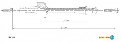 FORD Трос сцепления Fiesta все 76- ADRIAUTO 13.0100