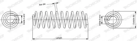 VW Пружина подвески задн.Audi A3 03- MONROE SE4087
