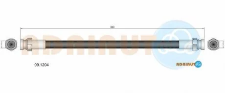 KIA Шланг тормозной зад.Rio 00- ADRIAUTO 09.1204