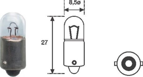 Лампа R2 MAGNETI MARELLI T4W 12