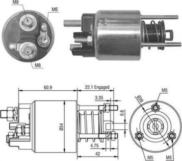 Втягивающее реле FORD Fiesta -02 - [940113050016] MAGNETI MARELLI AME0016