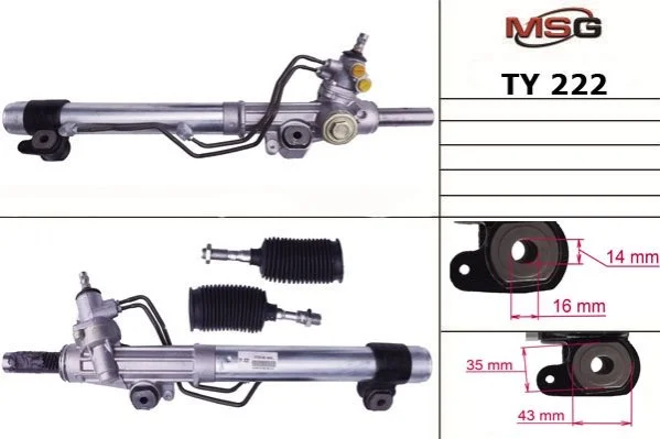 Рейка кермова з ГУР нова Toyota Land Cruiser 100 98-07, Lexus LX470 98-07 MSG TY222 (фото 1)