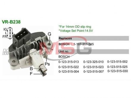 Регулятор генератора IB545 MOBILETRON VRB238