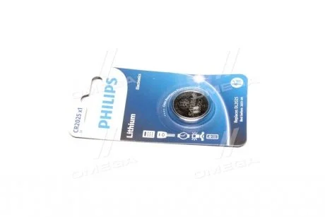 Батарейка CR2025 - 3.0V coin 1-blister (20.0 x 2.5) - Lithium B1 PHILIPS CR2025/01B