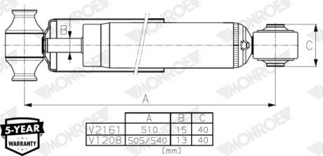 Амортизатор підвіски MONROE V1208
