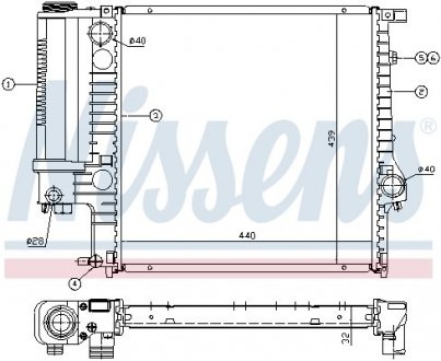 Радиатор BMW Z3 E36 (95-) 1.8 i NISSENS 60623