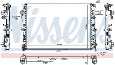 Радіатор охолоджування NISSENS 627029