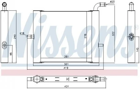 Радіатор охолодження двигуна NS NISSENS 64338